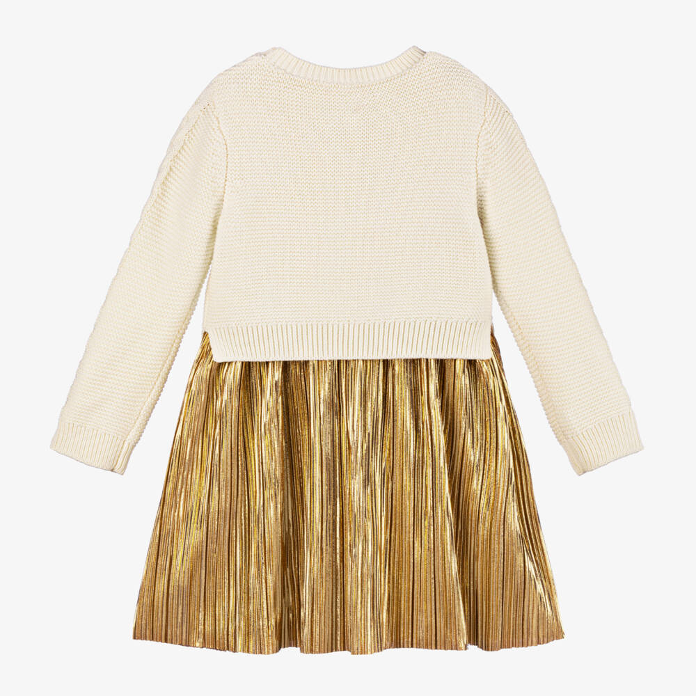 Hatley-Girls Cream Knit & Gold Dress | Childrensalon Outlet