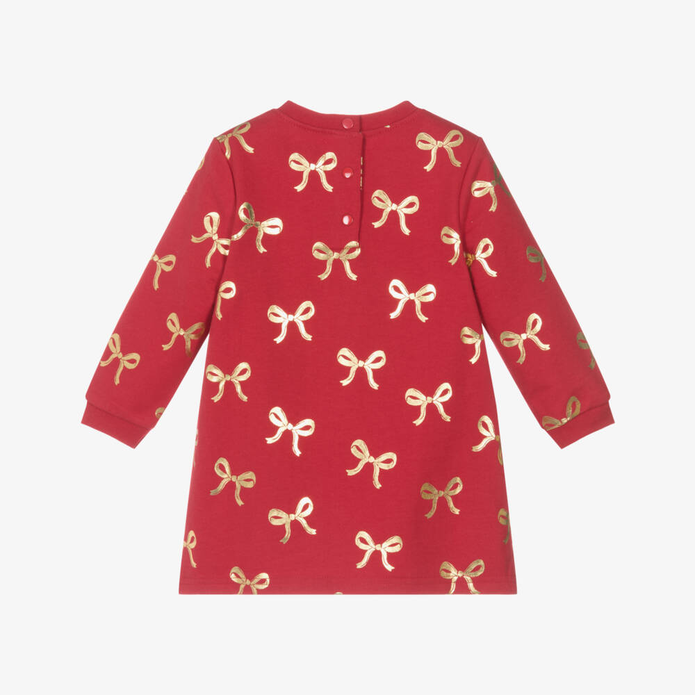 Hatley-Girls Festive Red Bow Jersey Dress | Childrensalon Outlet