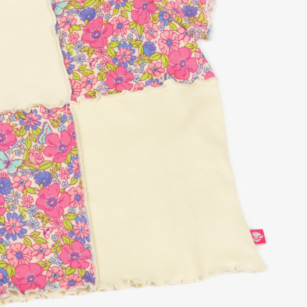 Hatley-Girls Floral Patchwork Yellow Tee | Childrensalon Outlet