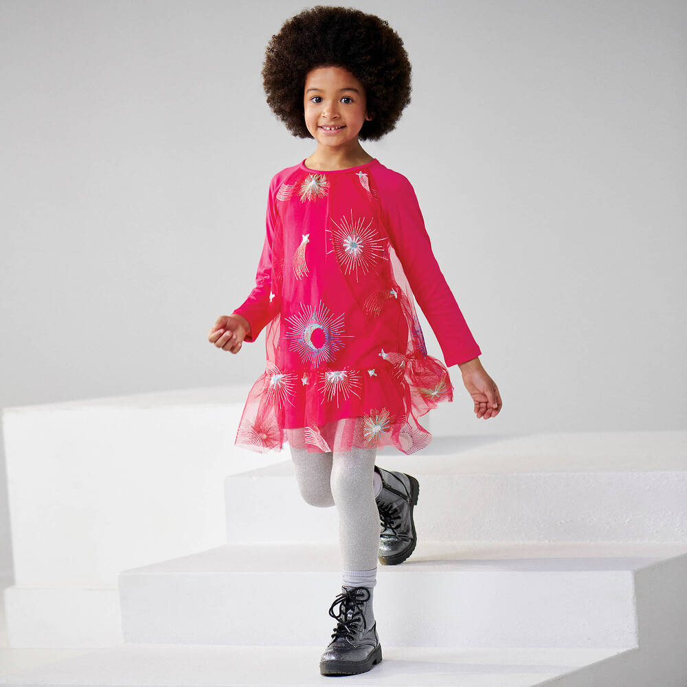 Hatley-فستان قطن لون زهري فيوشيا | Childrensalon Outlet