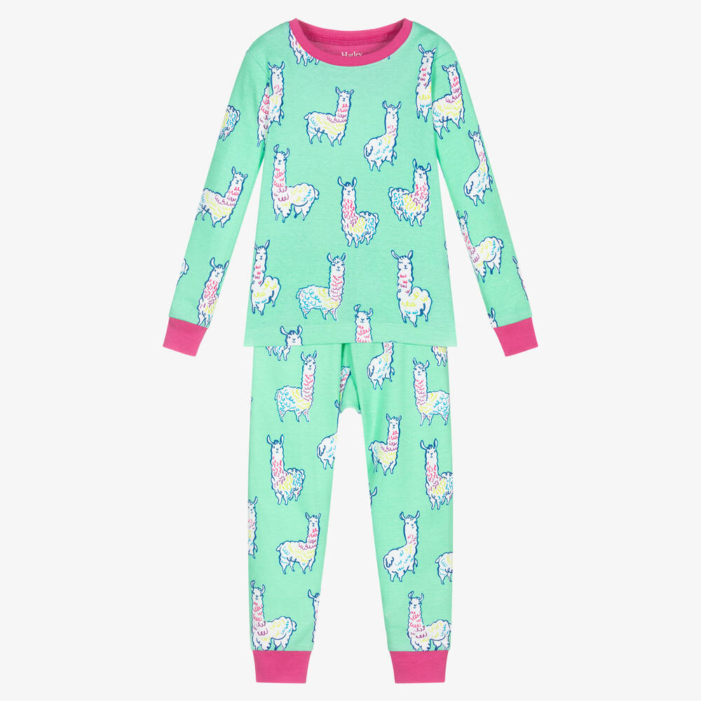 Hatley-Girls Green Alpaca Pyjamas | Childrensalon Outlet
