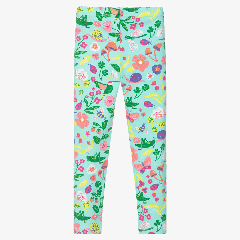 Hatley-Girls Green Cotton Leggings | Childrensalon Outlet