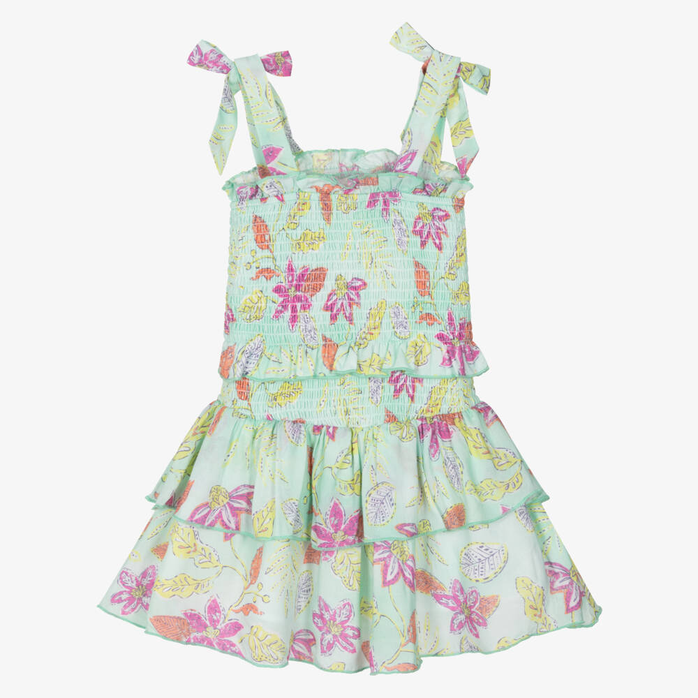 Hatley-Girls Green Floral Patterned Dress | Childrensalon Outlet