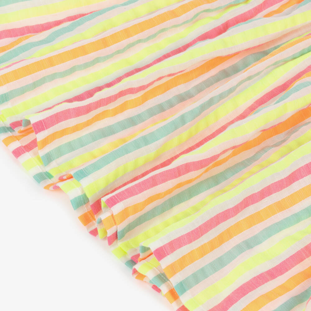 Hatley-Girls Green & Multicoloured Stripe Cotton Dress | Childrensalon Outlet