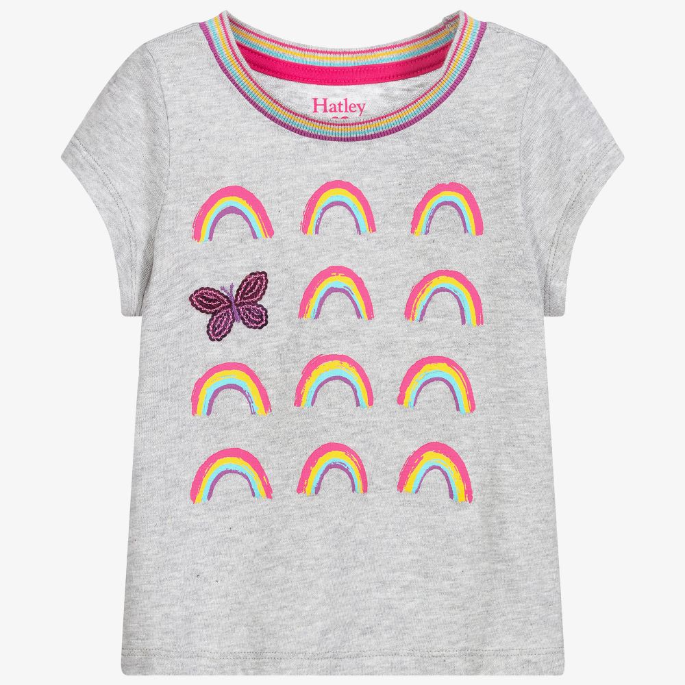 Hatley - Girls Grey Cotton T-Shirt | Childrensalon