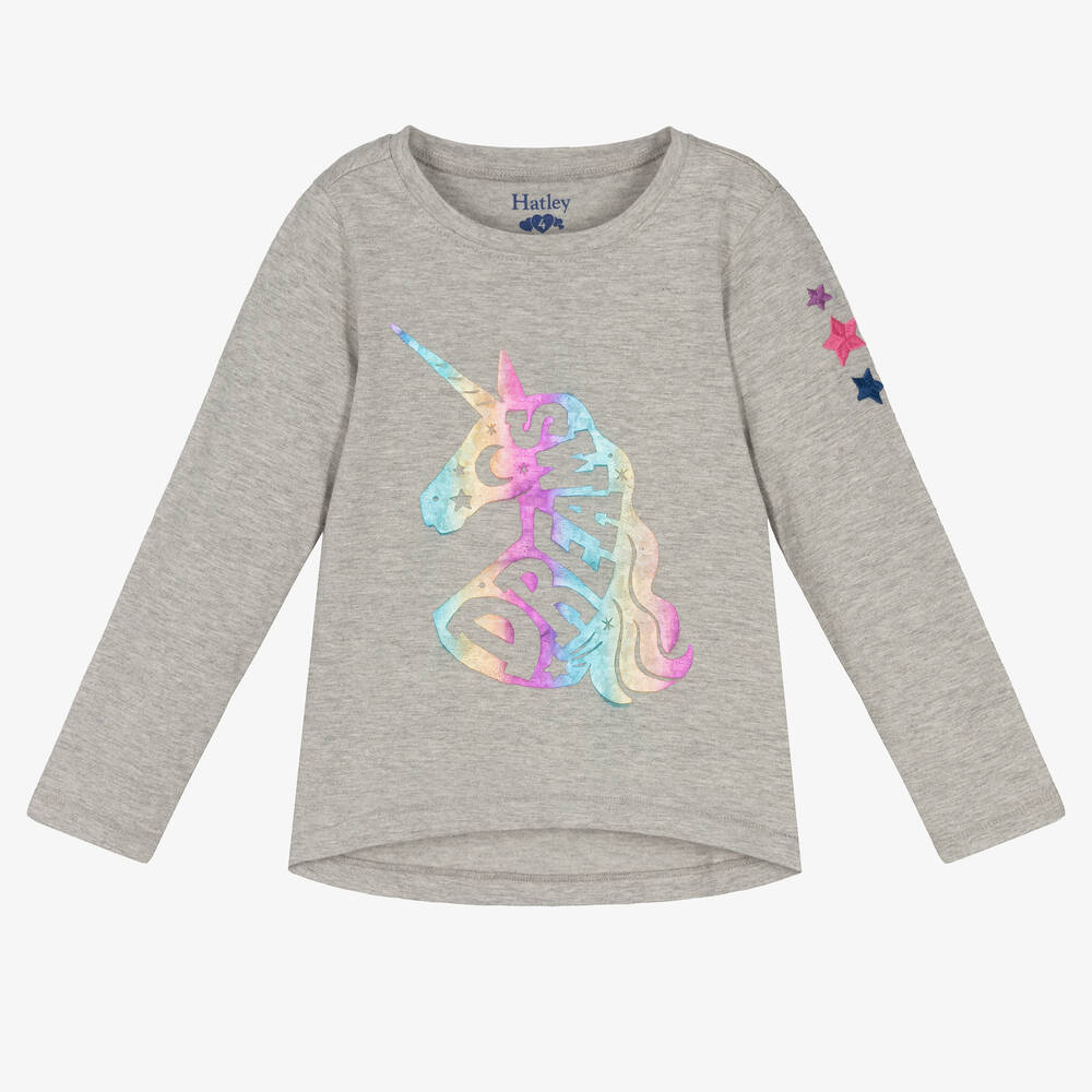 Hatley - Graues Unicorn Dream Baumwolltop | Childrensalon