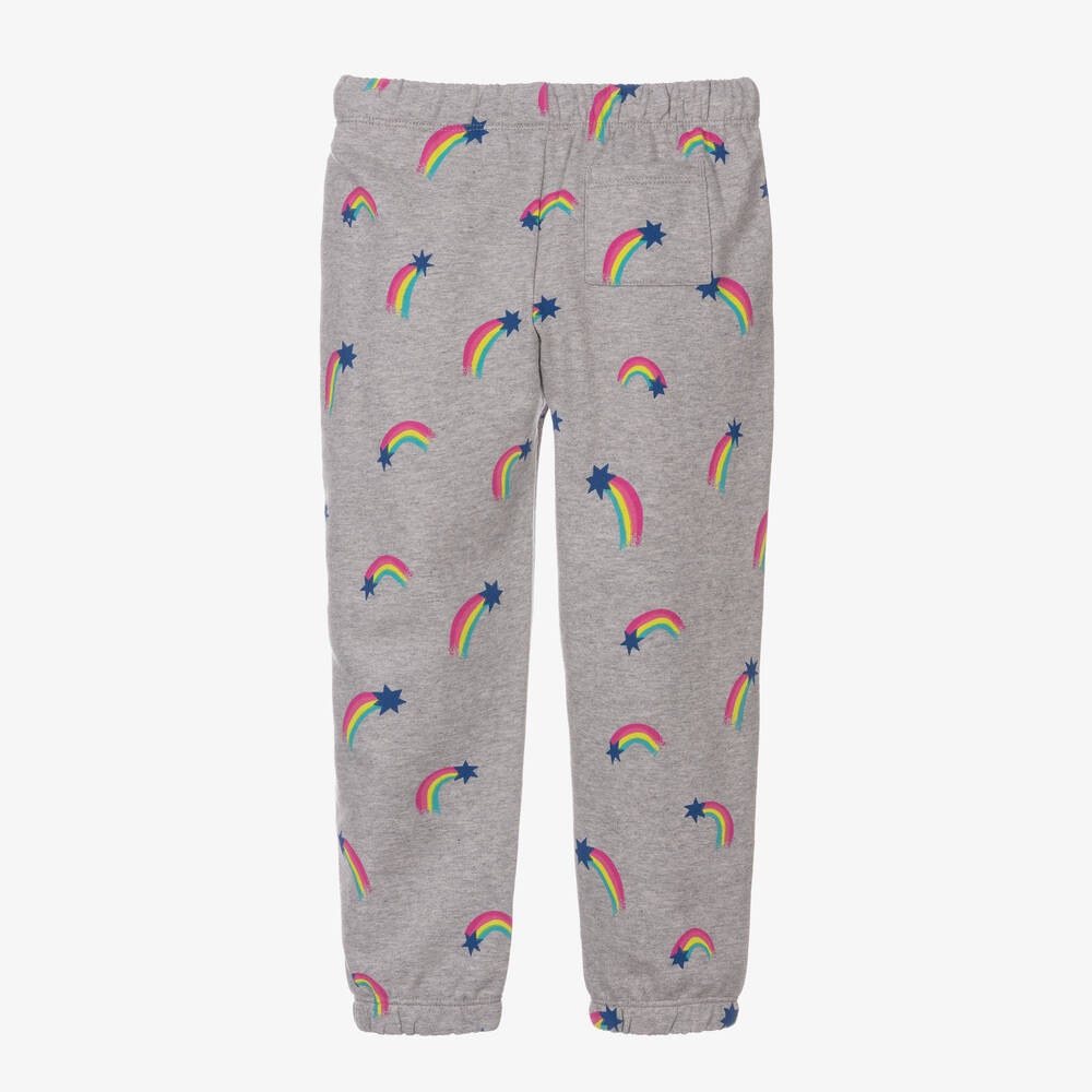 Hatley Girls Grey Marl Cotton Rainbow Joggers Childrensalon Outlet