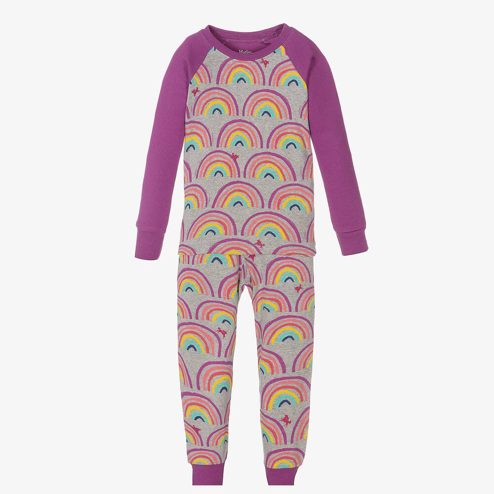 Hatley - Schlafanzug in Grau und Violett (M) | Childrensalon