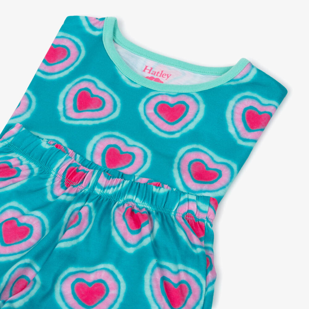 Hatley-ملابس نوم خضراء بنقشة قلوب للبنات | Childrensalon Outlet