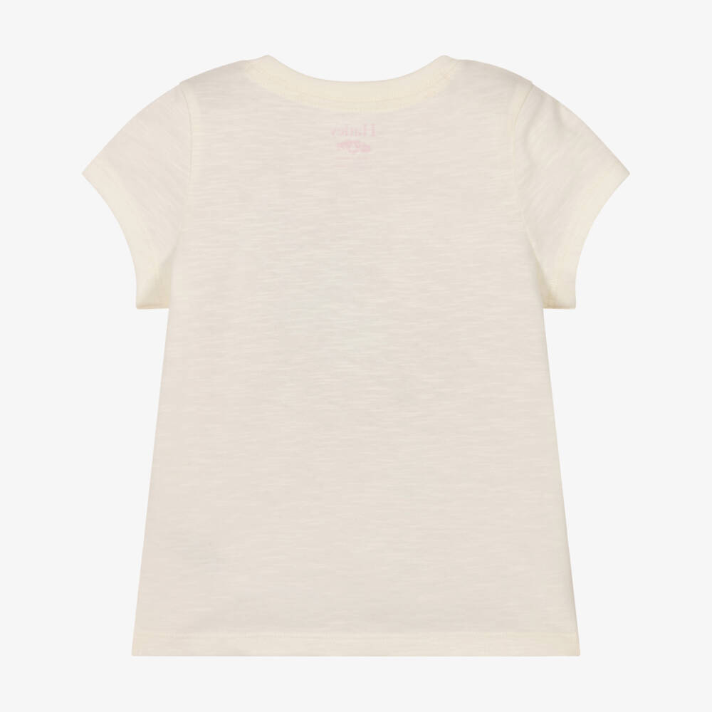 Hatley-Girls Ivory Cotton Shooting Stars T-Shirt | Childrensalon Outlet
