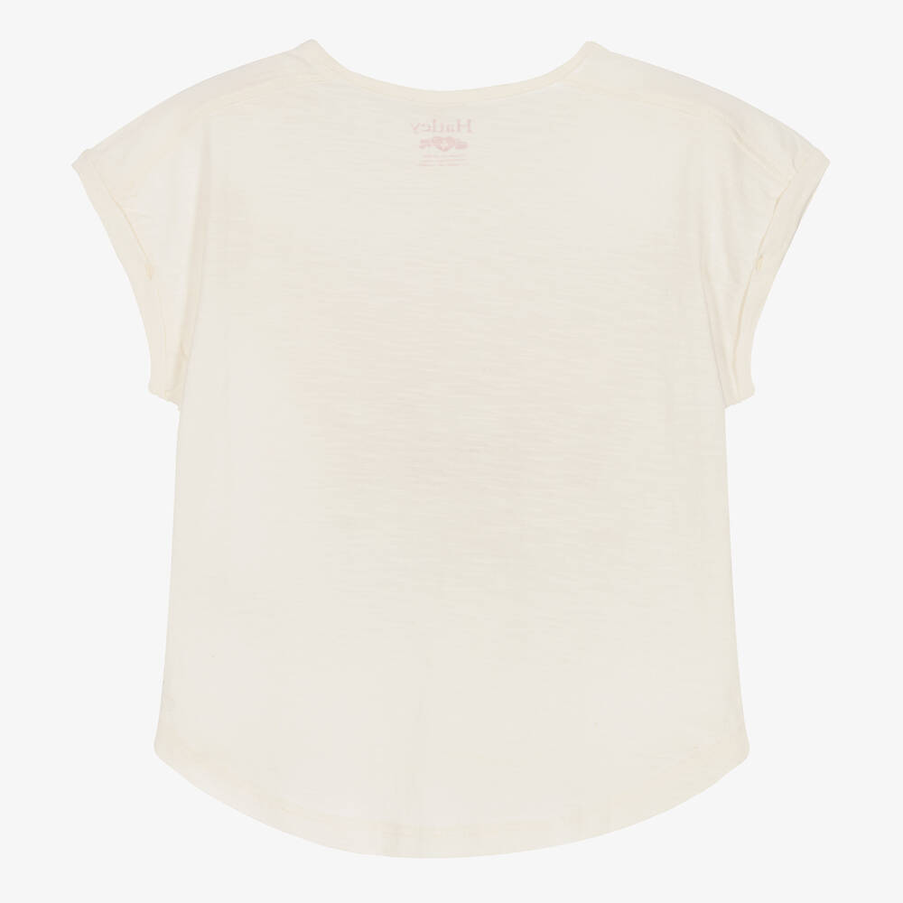 Hatley-تيشيرت قطن جيرسي لون عاجي للبنات | Childrensalon Outlet