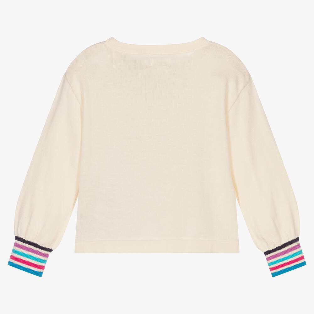 Hatley-Girls Ivory Cotton Sweater | Childrensalon Outlet
