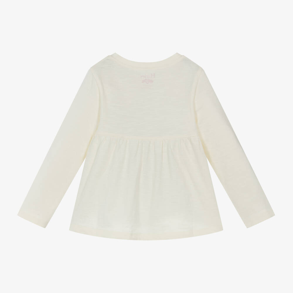 Hatley-Girls Ivory Deer Long Sleeve Top | Childrensalon Outlet