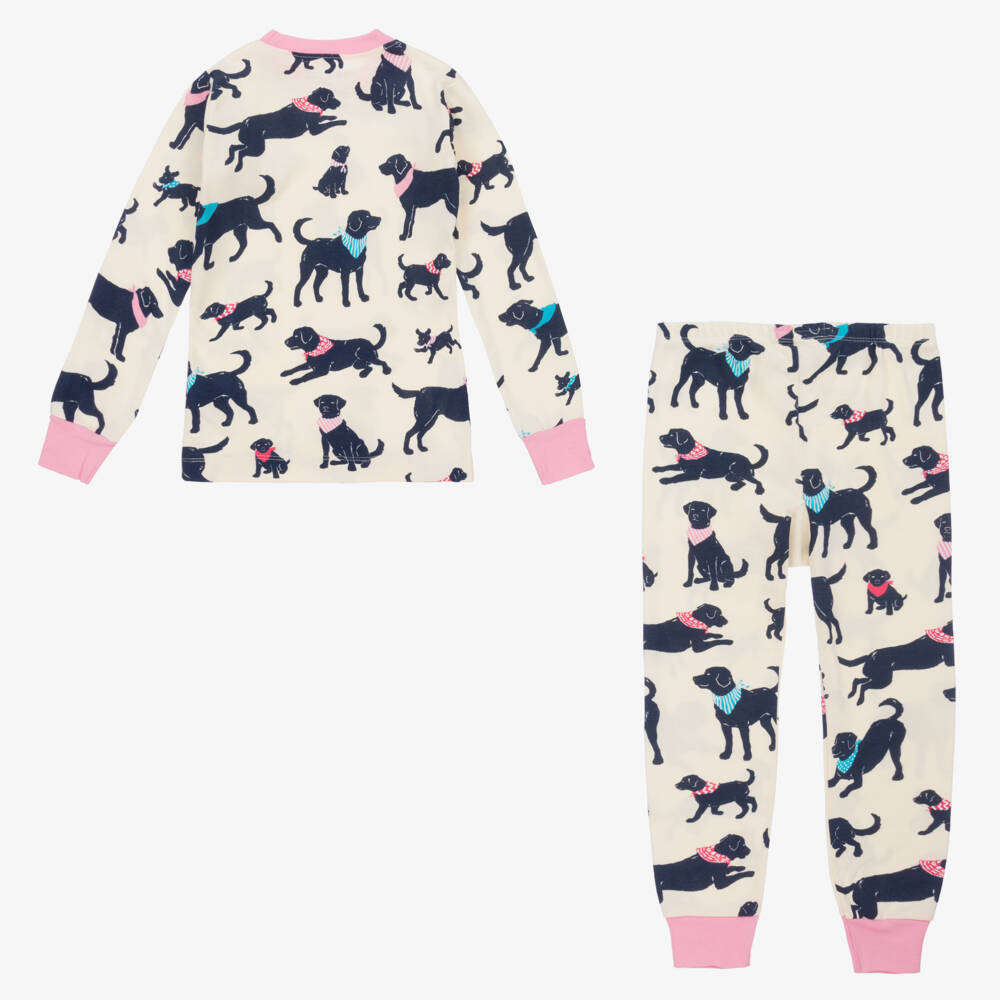Little Blue House by Hatley-Girls Ivory Dog Print Pyjamas | Childrensalon Outlet