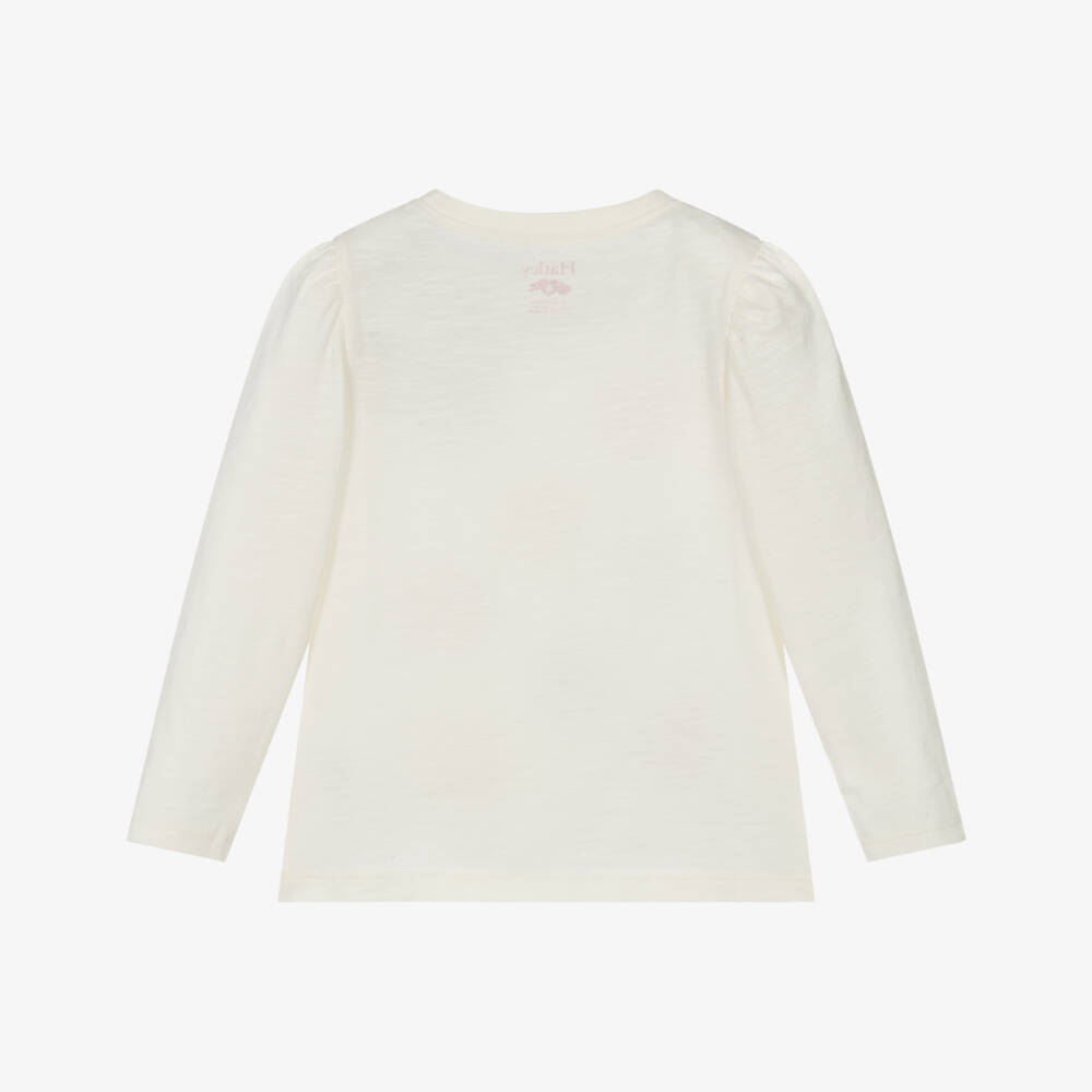Hatley-Girls Ivory Festive Bow Top | Childrensalon Outlet