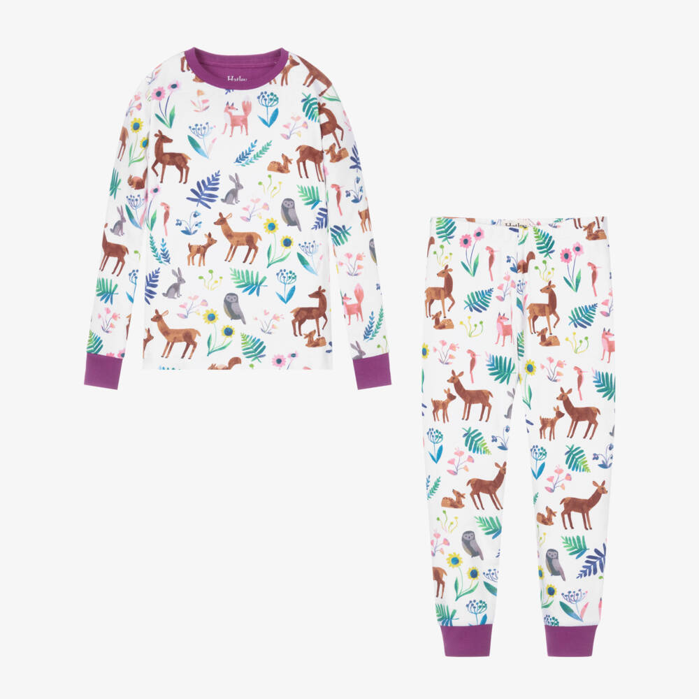 Hatley-Girls Ivory Forest Animal Pyjamas | Childrensalon Outlet