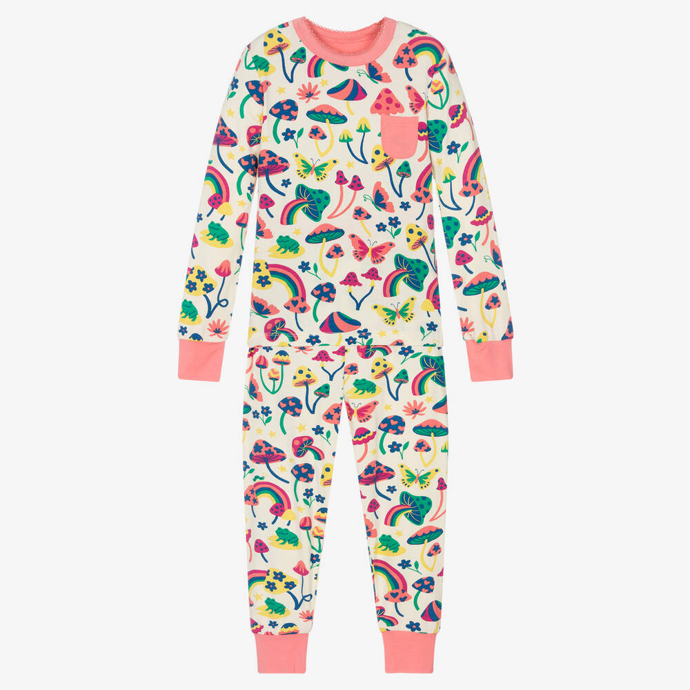 Hatley-Girls Ivory Groovy Mushroom Pyjamas | Childrensalon Outlet