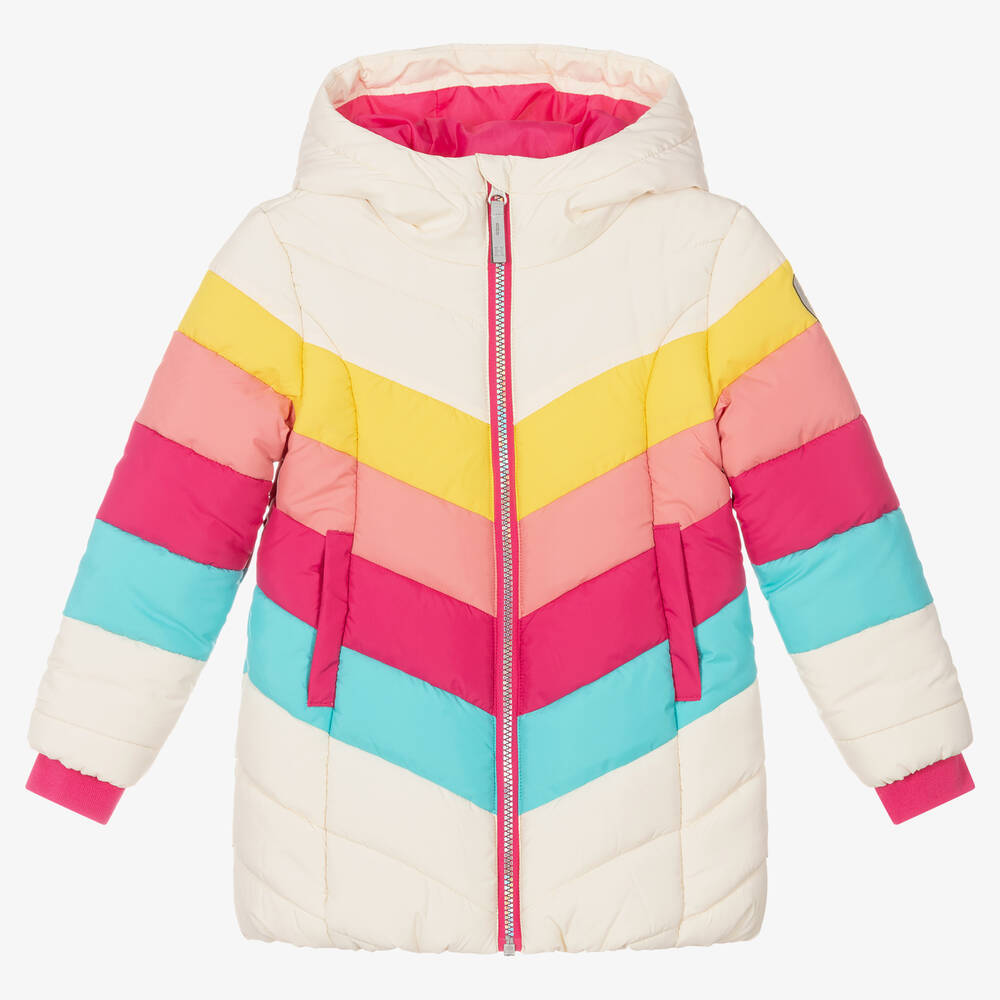 Hatley - Girls Ivory Hooded Puffer Coat | Childrensalon