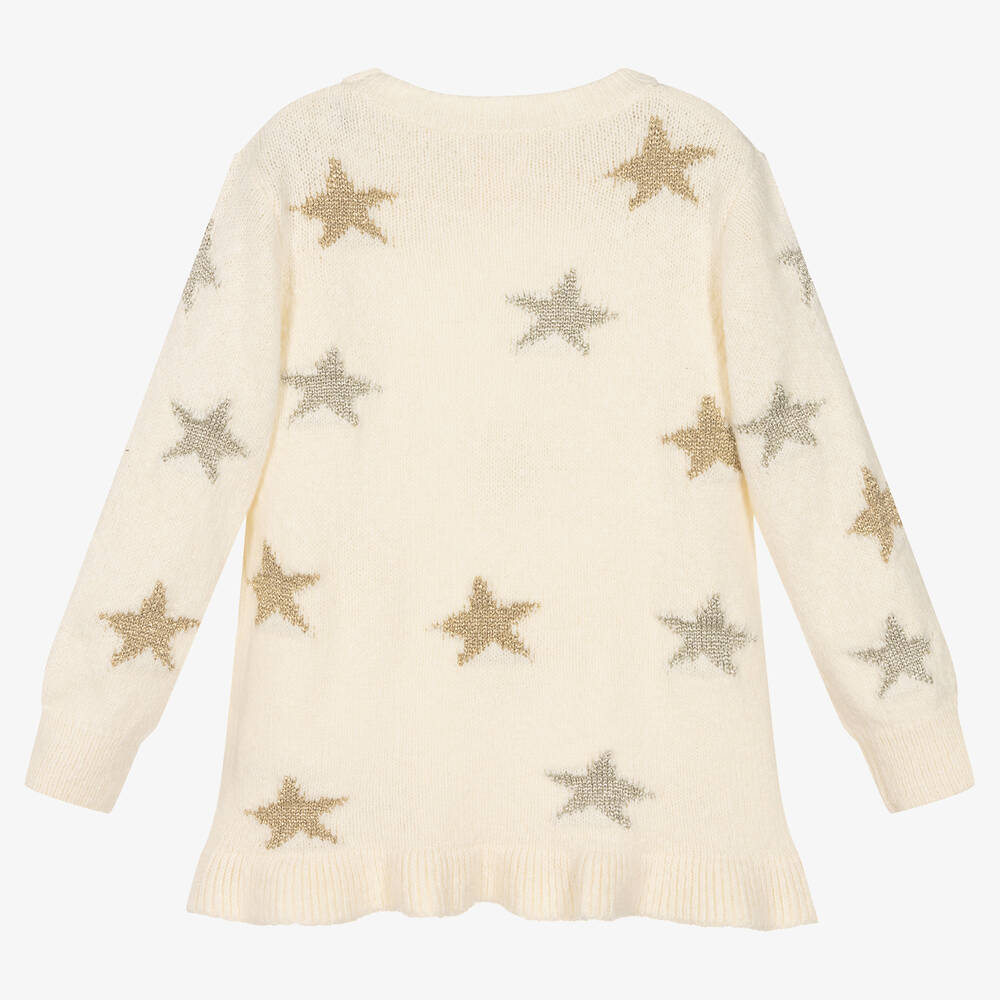 Hatley-Girls Ivory Knitted Star Sweater | Childrensalon Outlet
