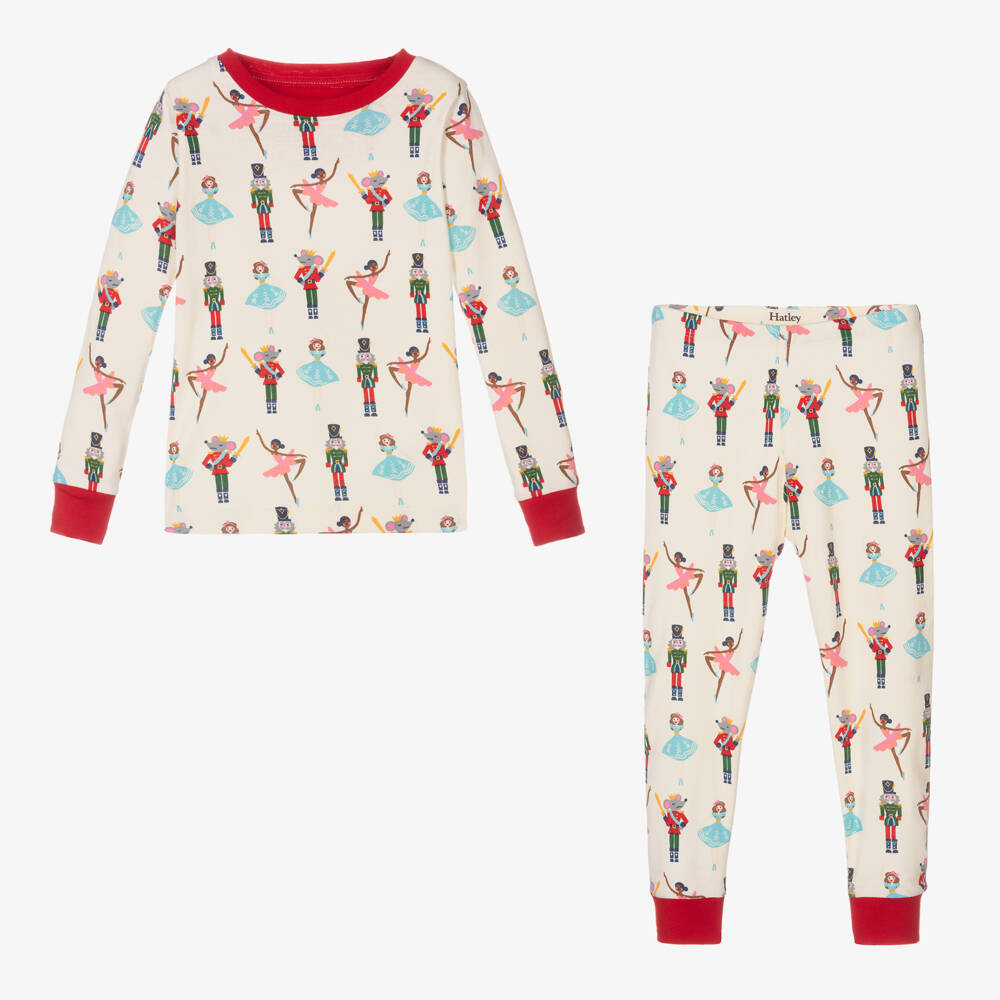Hatley-Girls Ivory Nutcracker Print Cotton Pyjamas | Childrensalon Outlet