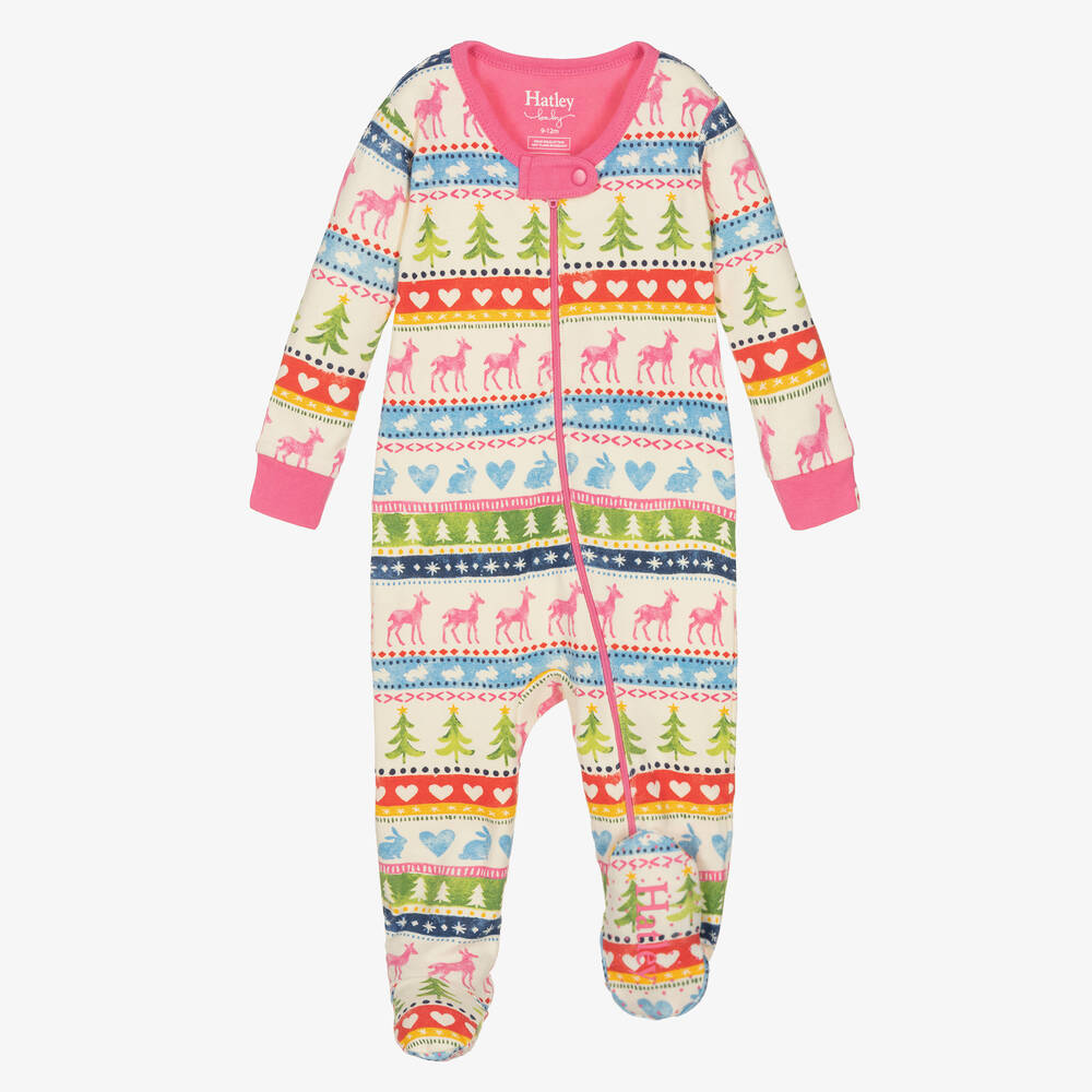 Hatley Footed Coverall - Cream Painted Fairisle Hatley Footed Coverall - Cream Painted Fairisle