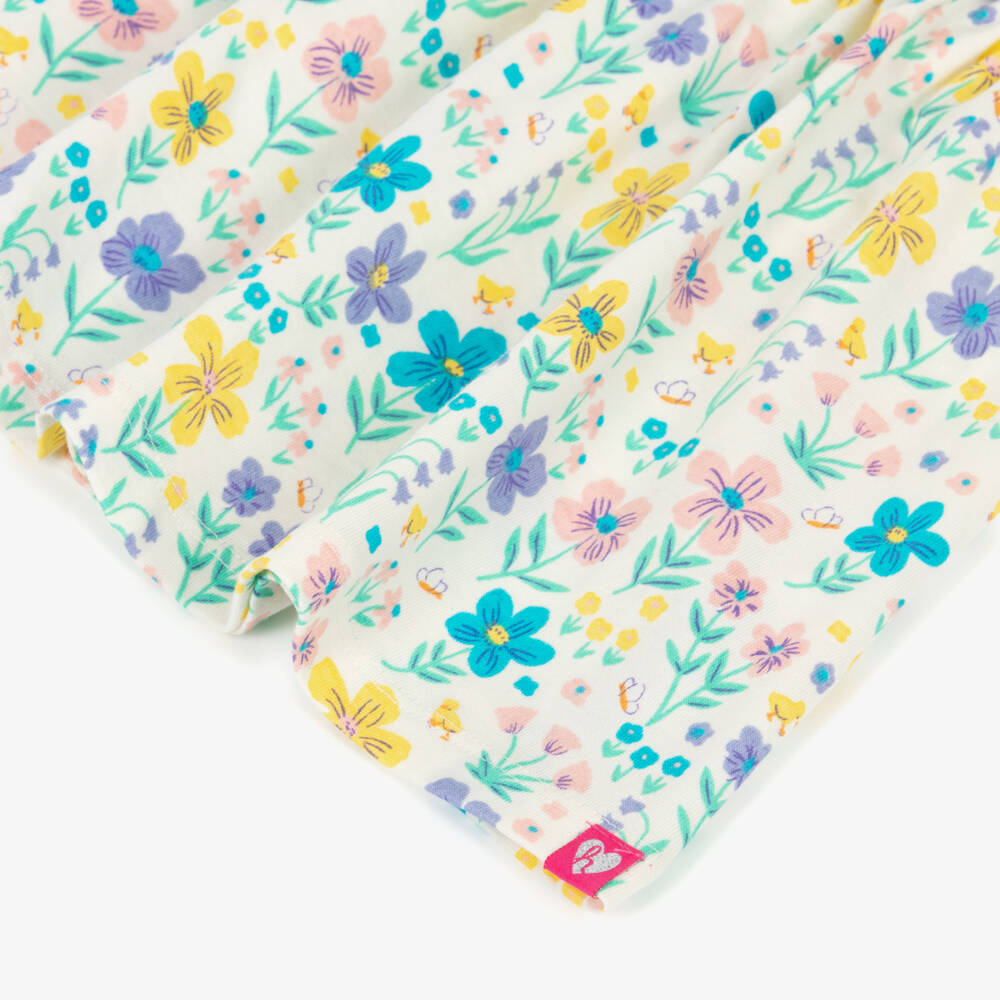 Hatley-Girls Ivory Pink & Purple Floral Cotton Dress | Childrensalon Outlet