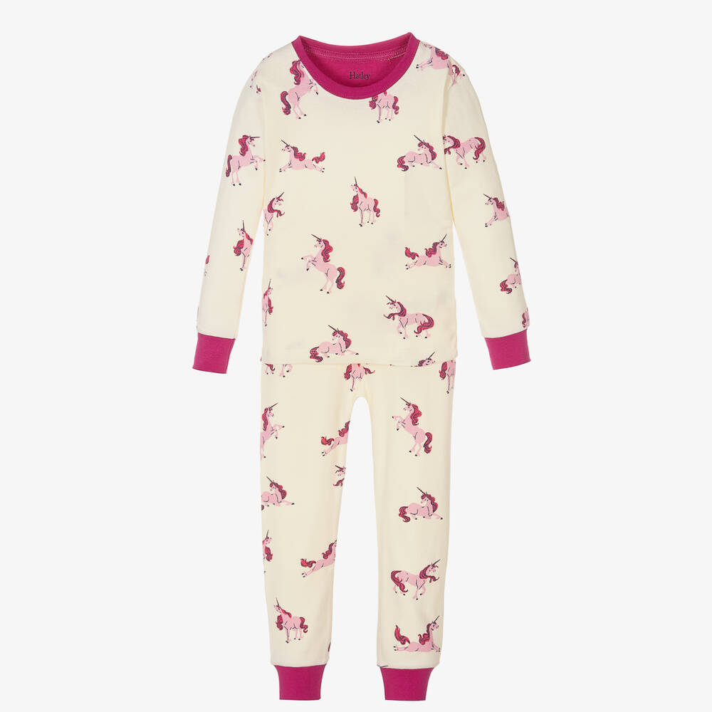 Hatley - Girls Ivory & Pink Pyjamas | Childrensalon