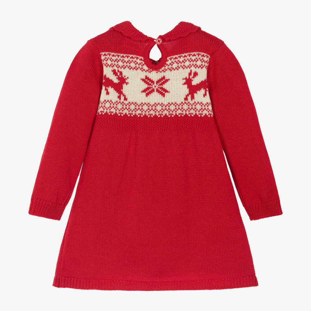 Hatley-Girls Knitted Red Fair Isle Dress | Childrensalon Outlet