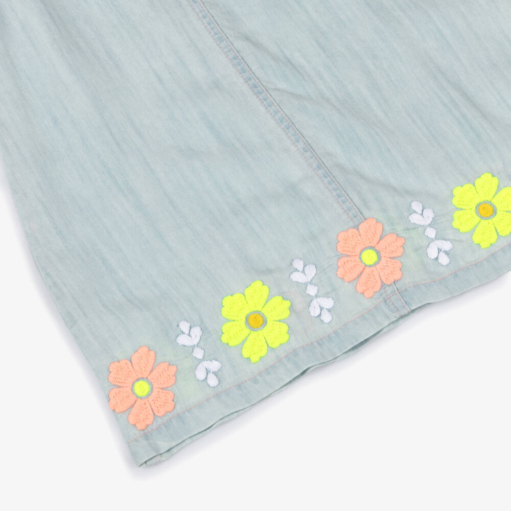 Hatley-Girls Light Blue Chambray Dress with Embroidered Flowers | Childrensalon Outlet