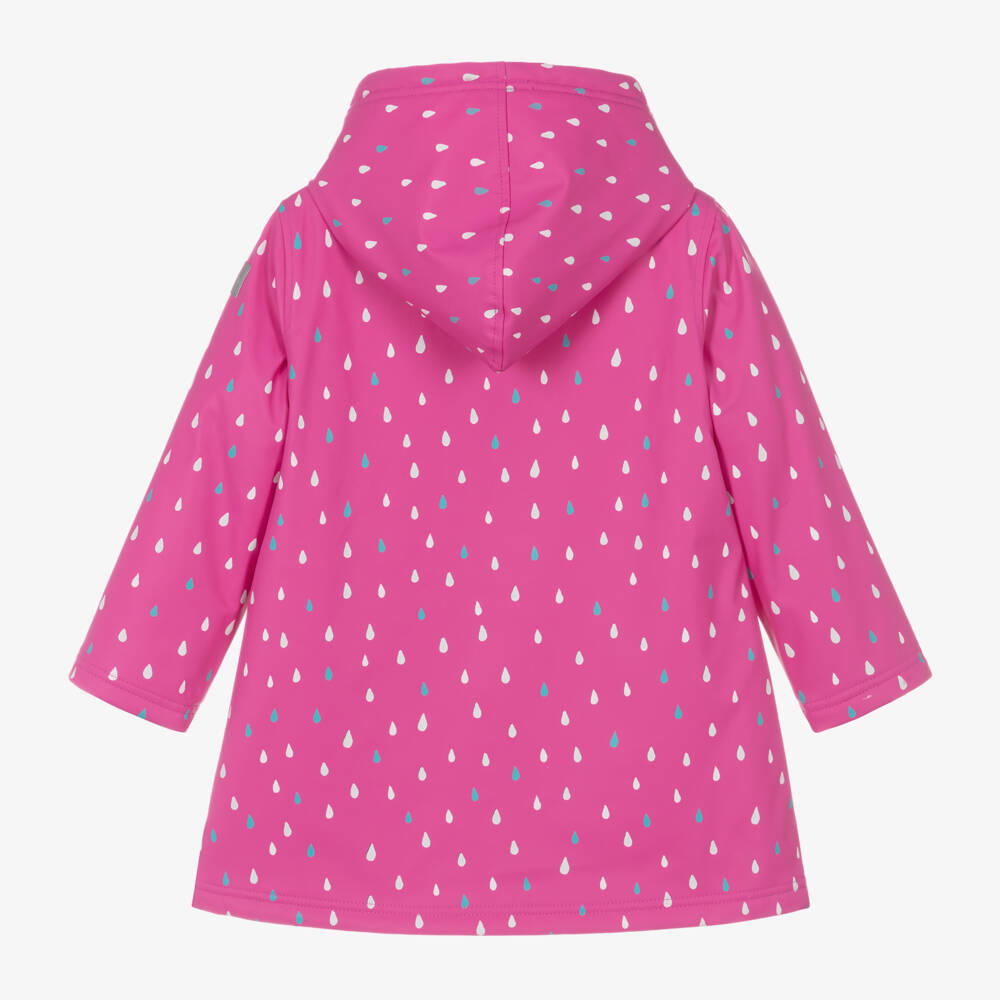 Hatley-Girls Magenta Raindrop Weatherproof Coat | Childrensalon Outlet