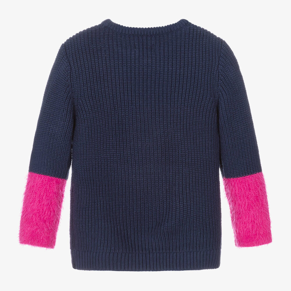 Hatley-Girls Navy Floral Knit Sweater | Childrensalon Outlet