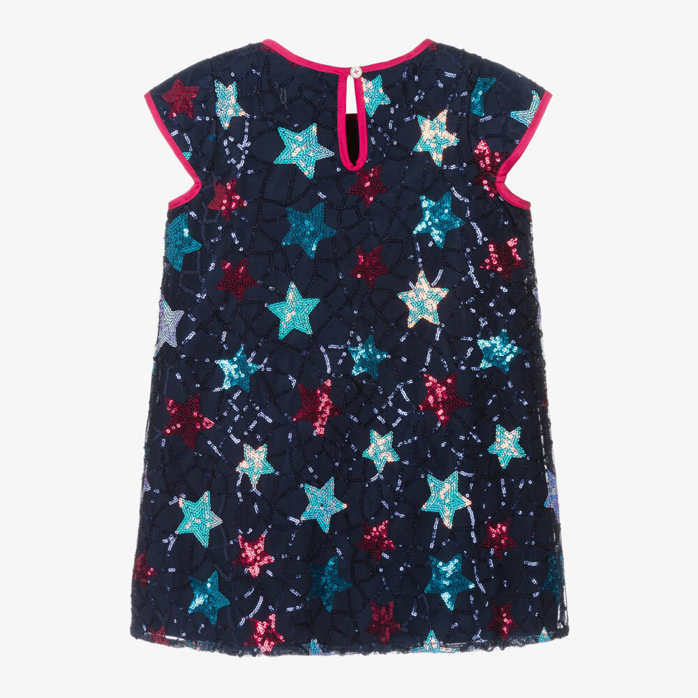 Hatley-Girls Navy Starry Sequin Dress | Childrensalon Outlet