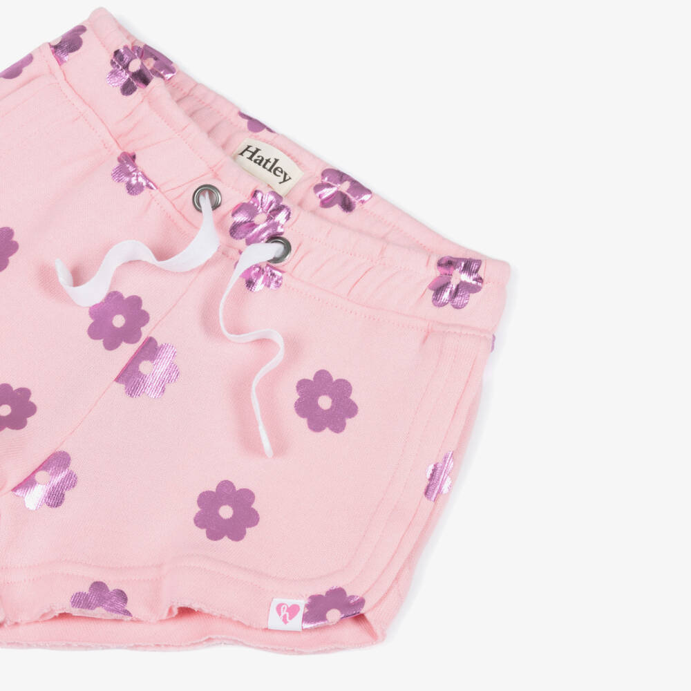 Hatley-Girls Pale Pink Cotton Jersey Shorts | Childrensalon Outlet