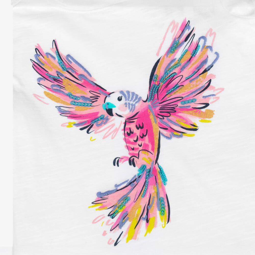Hatley-Girls Parrot Print Cotton Tee | Childrensalon Outlet