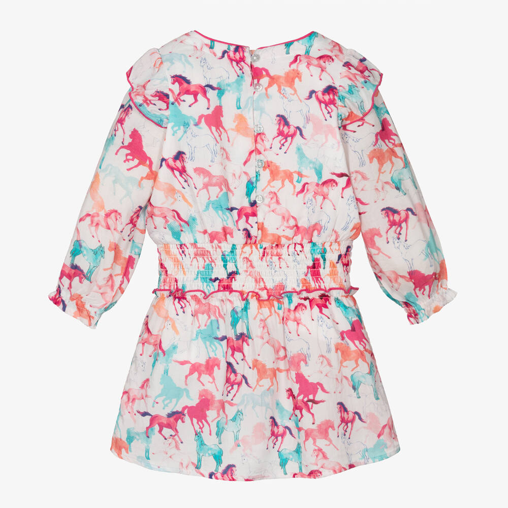 Hatley-فستان بطبعة حصان مودال لون زهري | Childrensalon Outlet