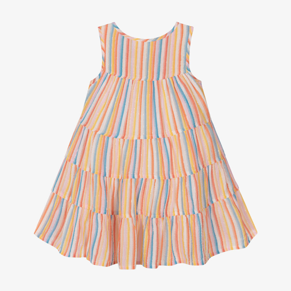 Hatley-Girls Pastel Striped Sleeveless Dress with Tassels | Childrensalon Outlet