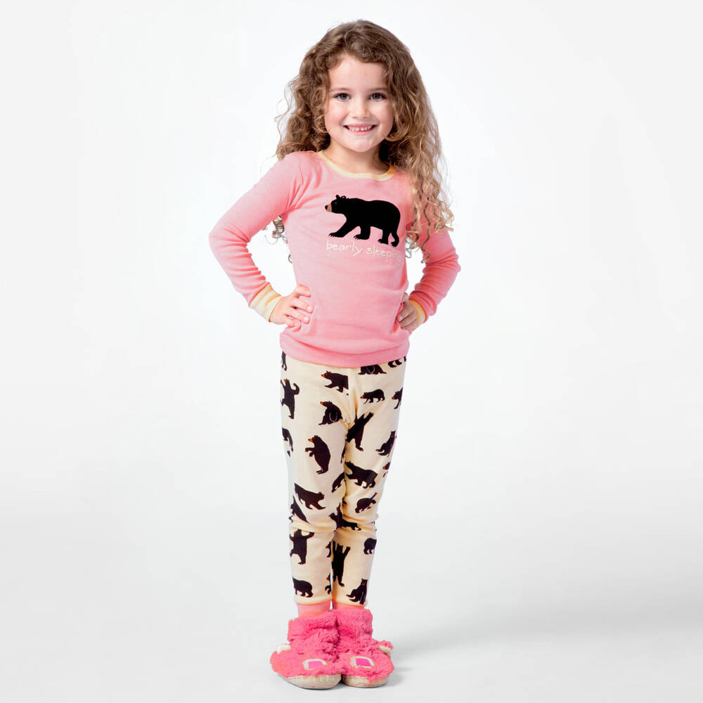 Little Blue House by Hatley-Girls Pink Bear Cotton Sleepwear | Childrensalon Outlet