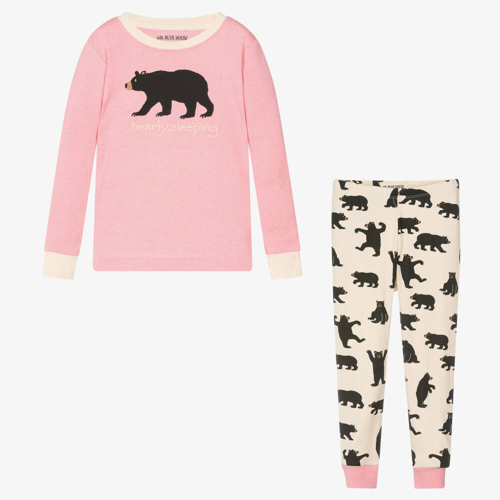 Little Blue House by Hatley-Girls Pink Bear Cotton Sleepwear | Childrensalon Outlet