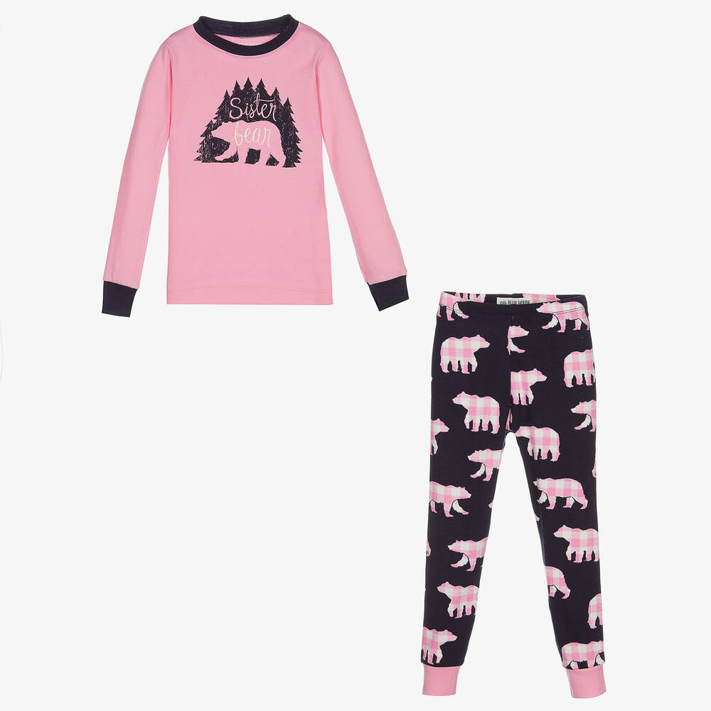 Little Blue House by Hatley-Girls Pink Bear Pyjamas | Childrensalon Outlet