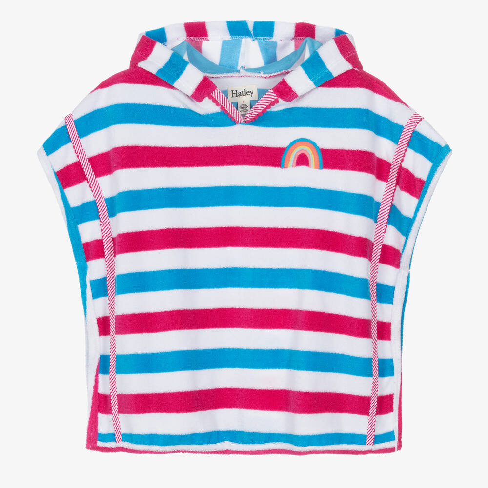 Hatley - Girls Pink & Blue Hooded Towel | Childrensalon