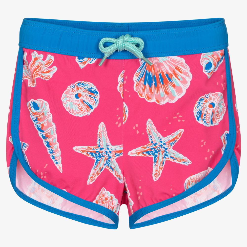 Hatley - Girls Pink & Blue Swim Shorts  | Childrensalon