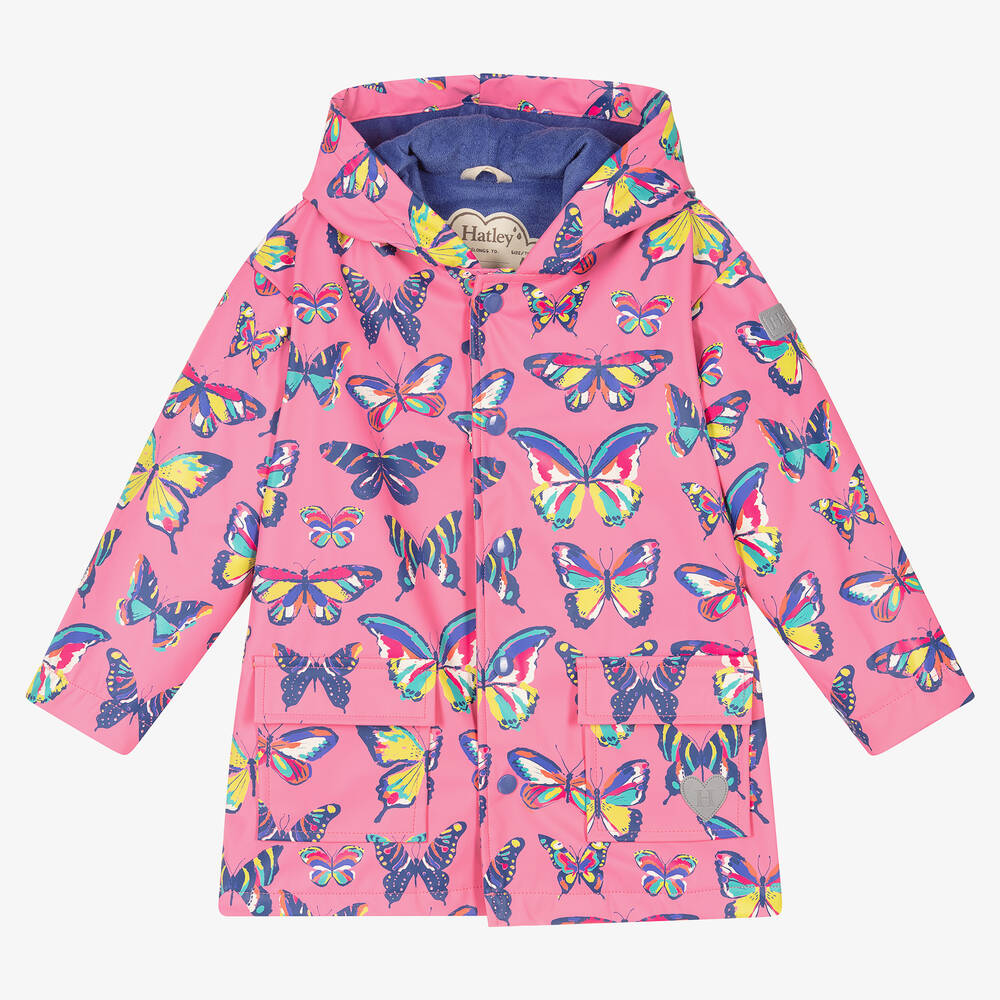 Hatley - Imperméable rose papillons fille | Childrensalon