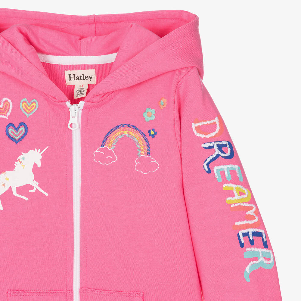 Hatley-Girls Pink Cotton Dreamer Hoodie | Childrensalon Outlet