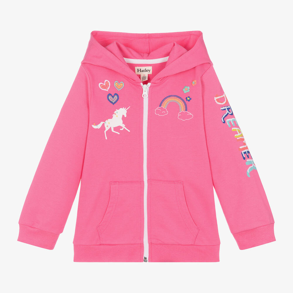 Hatley-Girls Pink Cotton Dreamer Hoodie | Childrensalon Outlet