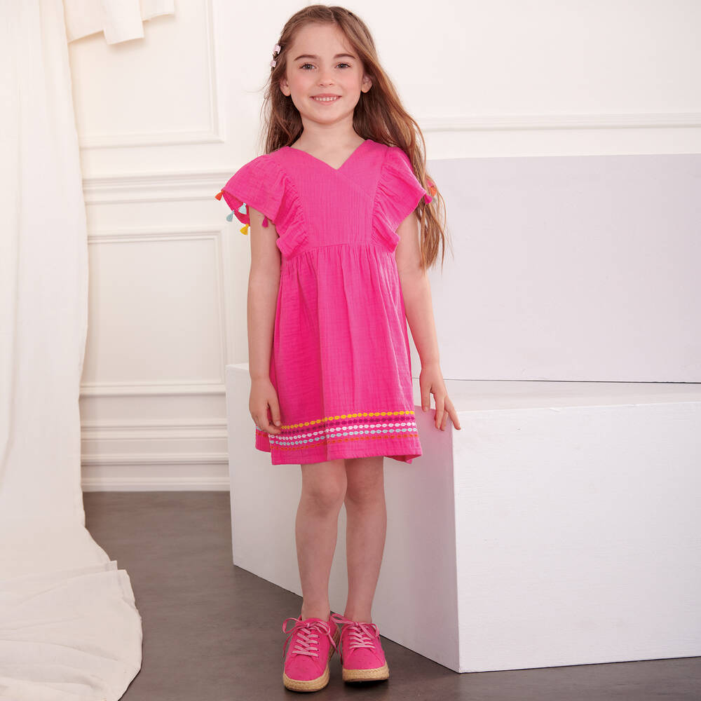 Hatley-Girls Pink Cotton Dress | Childrensalon Outlet