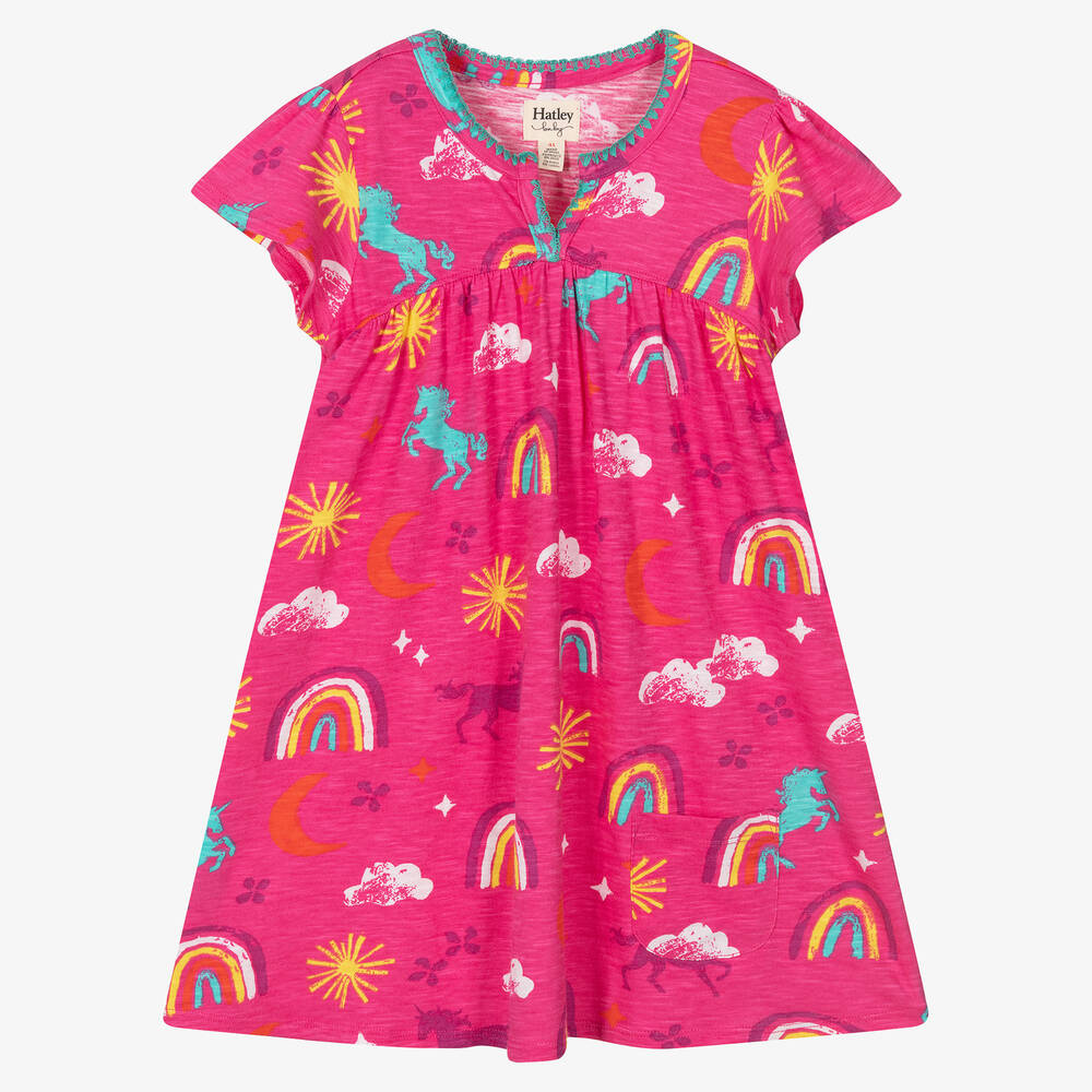 Hatley - Girls Pink Cotton Dress | Childrensalon