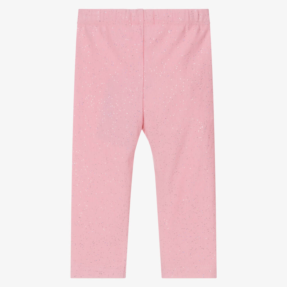 Hatley-Girls Pink Cotton Glitter Leggings | Childrensalon Outlet