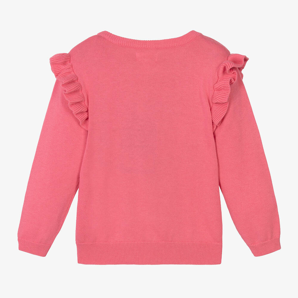 Hatley-Girls Pink Cotton Heart Sweater | Childrensalon Outlet