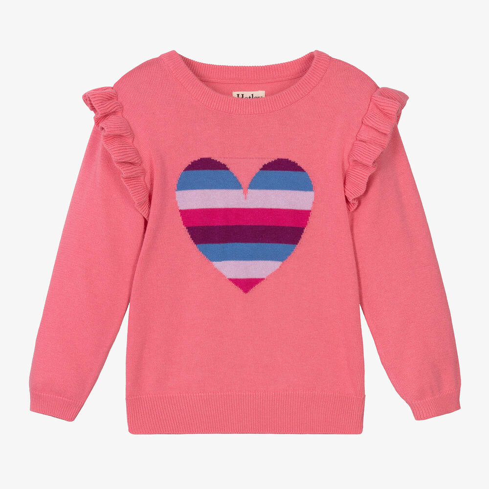 Hatley - Rosa Baumwollpullover mit Herz | Childrensalon