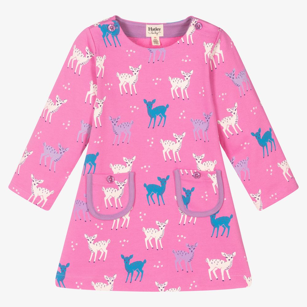 Hatley - Girls Pink Cotton Jersey Dress | Childrensalon